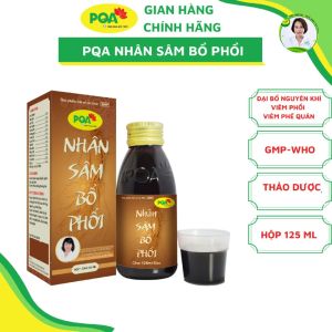 Siro PQA Nhân Sâm Bổ Phổi chai 125ml có tác dụng hỗ trợ thanh họng bổ phổi giảm ho long đờm giúp thông thoáng đường thở. 100% thảo dược tự nhiên