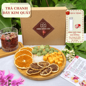 Hộp 30 gói Trà chanh dây kim quất detox giảm cân thanh nhiệt ngày hè đẹp da giữ dáng an toàn Diệm Hồng Các