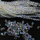 Multi Size Clear Crystal AB Bicone Loose Beads For Jewelry Making DIY Beading Accessories 3MM 4MM 5MM 6MM 8MM
