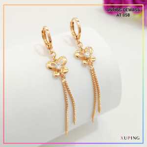 Cute Jewelry Anting Dewasa Jurai Permata Kupu Anting Wanita Lapis Emas AT 058
