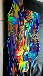 (COD) Lis striping sticker stiker variasi motor Jupiter MX lamaMx New bahan hologram wanita berhijab