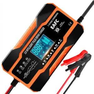 EAFC 12V 12A Car Battery Charger 240W Fully Automatic Pulse Repair Charging Suitable for Car Motorcycle AGM GEL WET Lead Acid