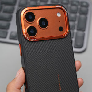 Luxury Carbon Fiber Texture MagneCase For iPhone 17 16 Pro Max Magnet Charging Camera Lens Protection Soft Frame Cover Funda