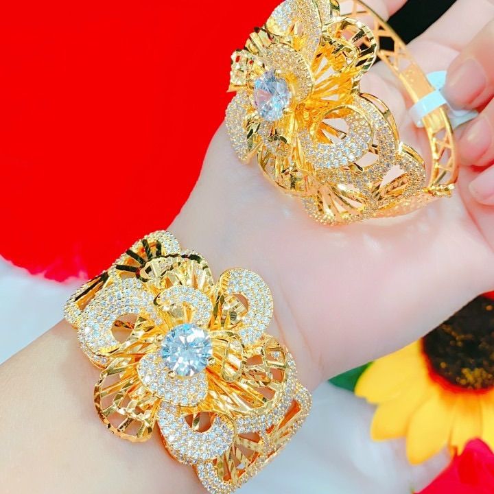 Vòng tay kiểu hoa xoáy mạ vàng 18k cao cấp mẫu mới cực đẹp | Lazada.vn