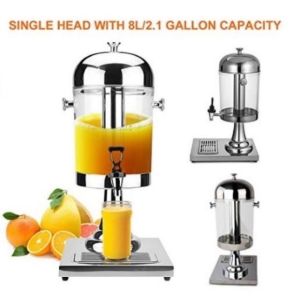 Home Signature 8L Juice Dispenser 8L with Ice Chamber STAINLESS STEEL
