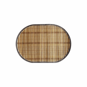 GUHEHARD Natural Bamboo Placemats Anti-Slip Heat-Resistant Dining Pad Table Protection Edge Binding Woven Oval Placemat Kitchen