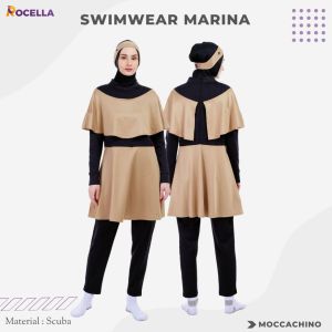 Rocella Swimwear Marina Lengkap Dengan Jilbab Baju Renang Jumbo Wanita Dewasa Berhijab Baju Renang Muslimah Polos Baju Renang Muslimah Syari BISA COD