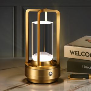 Portable Bar Table Lamp for Indoor/Outdoor4000mA Battery Rechargeable Cordless LED Table LampTouch 3 Colors Crystal Lantern Lamp for Living Room/Bedroom/Tabletop/Bar/Café/Camping Dining Room Decoration Ambient Light Portable Camping Lamp