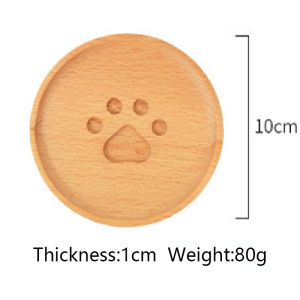 Anti-skid Coasters Bear Paw Pattern Creative Wooden Pastry Plate Tea Coffee Cup Potholder Milk Snack Anti-scalding Tray