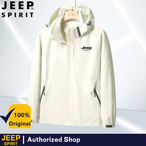 JEEP SPIRIT กีฬาสันทนาการกลางแจ้งผู้ชายแจ็คเกตกันน้ำหมวกที่ถอดออกได้ M-5XL