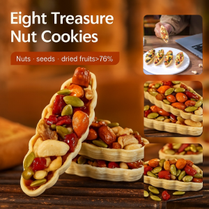 Eight Treasure Nut Cookies Crispy Delicious Mixed Nuts Snack Healthy Nutritional Breakfast No Additives