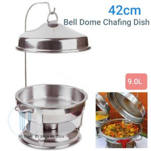 Golden Bell Dome 42cm Buffet Set Besar Kenduri Catering Chafing Dish Serving Stainless Steel Katering Tempat Mangkuk Lauk Bertutup