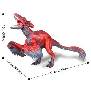 Simulation Dinosaur Pyroraptor Jurassic Period Realistic Velociraptor with Spread Arms and Roaring Birthday Gifts for Boys