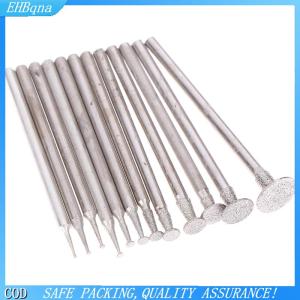 [COD] 12Pcs Drill Diamond Grinding Head Bur 2.3mm Jade Stone Carve Polish Engrave Tool