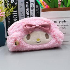 【Eco-friendly】 Plush Pencil Case Storage Bag Girls Cute Large Cartoon Stationery Melody Cosmetic