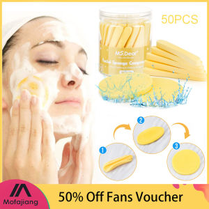 50Pcs Compressed Cleansing Sponge Washing Face Sponge Cosmetic Puff Makeup Remover Tools Exfoliating Facial Care