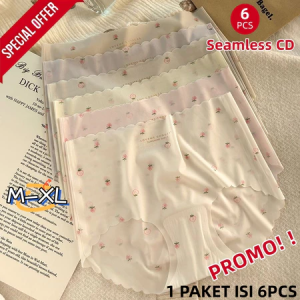 Angsa Kecil (CD-890SET) PAKET 6PCS Celana Dalam Wanita Strawberry Anti Gerah Semi Transparan Seamless CD Lembut Tanpa Jahitan Anti Nyeplak