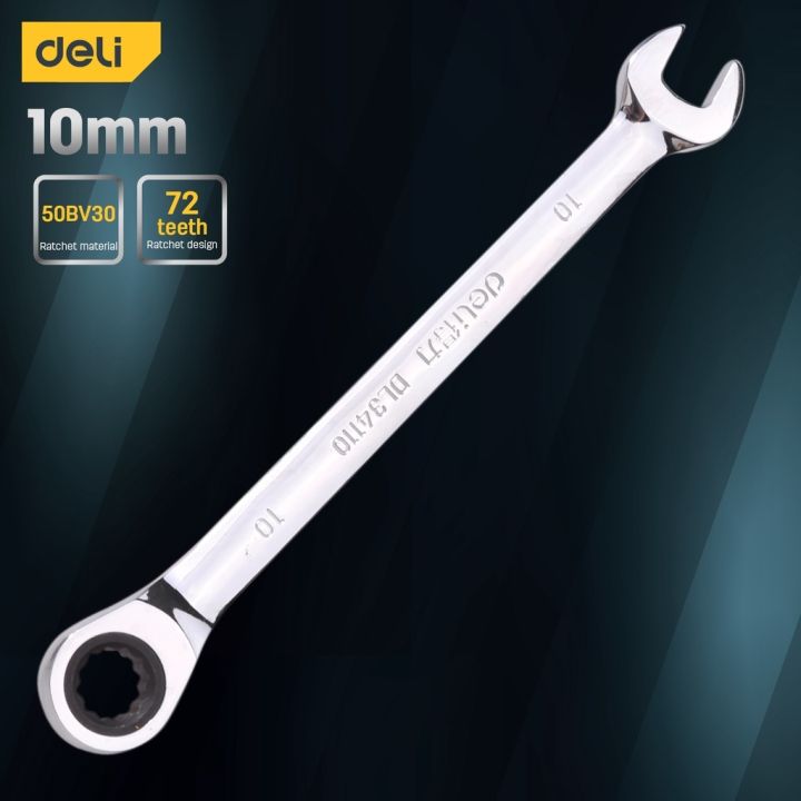 Qlve39 Deli Mirror Spanner Dual Use Ratchet Combination Ratchet