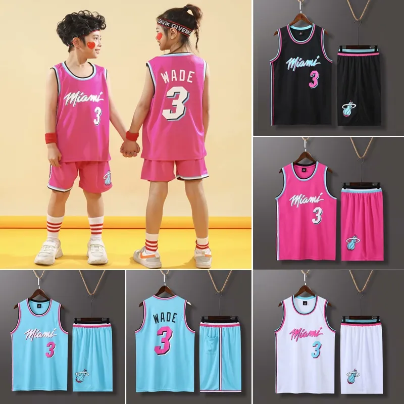 Ready Stock High Quality Dri FIT Basketball Jersey Set Sports Clothing for Children Youth Kids NBA Miami Heat 3 Dwyane Wade Jersey Lazada PH