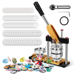 ⭐Local Warehouse+COD⭐ 58mm Button Maker Machine Rotate DIY Badge Pin Making Tool Kit with 100 Sets Circle Parts Blank Consumables Badge Supplies