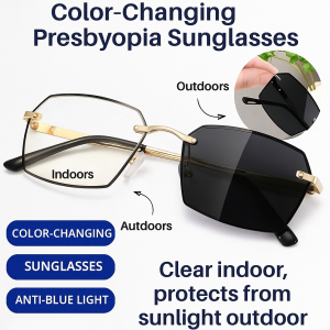 Photochromic Smart Zoom Reading Glasses Degree Adjustment Multifocal Reading Glasses Anti Blue Light Presbyopia Glasses