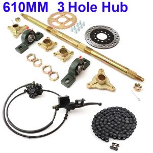 secr Complete ATV rear axle 78MM*3 stud hub with Hydraulic Disc Brakes kit for 110cc 125cc 150cc Quad Dirt Bike UTV Buggy Accessories R7Q2P