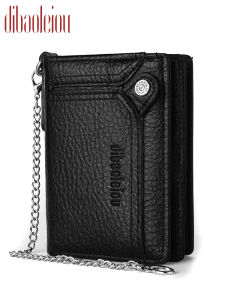 AE2023 New anti-theft chain wallet for men European and American retro style wallet drivers license card holder zippered coin purse for men
