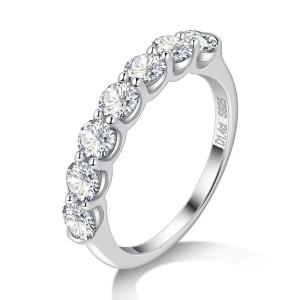 3.5mm Moissanite Ring for Women Half Eternity Wedding Band 925 Sterling Silver D VVS1 Lab Diamond Couple Promise Ring Jewelry