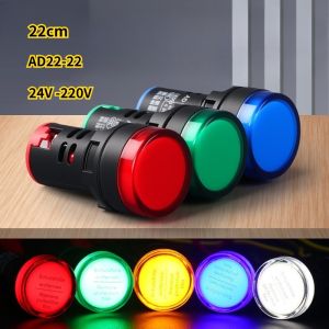 AD22-22 Led Pilot Lamp Panel Indicator Light Red Green Ac Dc Pilot Lamp 22mm AC/DC 24V -220V Panel Mount Power Signal