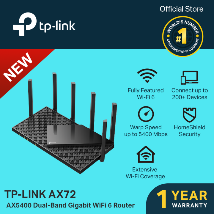 TP-Link Archer AX72 AX5400 Dual Band Gigabit Wi-Fi 6 Speed Router ...