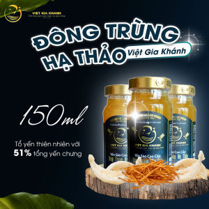 Yến Chưng Đông Trùng Hạ Thảo Yến Sào Quà Tặng Cao Cấp Việt Gia Khánh 51% Tổ Yến Hũ Lọ 150ml Hỗ Trợ Sức Khỏe Sắc Đẹp
