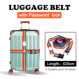 Rainbow Luggage Strap Belt Adjustable Password Digital Lock Realeos Travel Buckle Baggage Belts