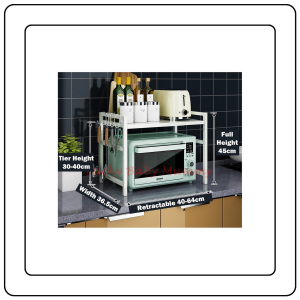 【JJ HOME】Retractable Kitchen Shelf Countertop Microwave Oven Rice Cooker Rack