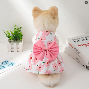 HATELI Dog Dress Cute Chihuahua Princess Skirts Pet Puppy Cat Dress For Small Medium Dogs Clothes Bowtie Pet Wedding Dresses York Shih Tzu Teddy Clothes Spring Summer Costume