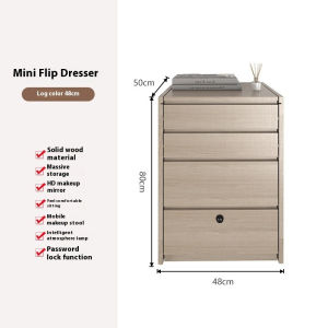 Solid Wood Dressing Table Flip Bucket Cabinet Modern Makeup Table Bedside Table