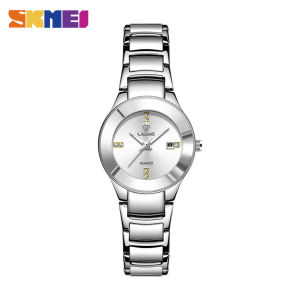 SKMEI watch for women Casual Fashion Double Diamond Watch Luxury Couple Watch Stainless Steel Waterproof Wrist Watch For Women Men L1034