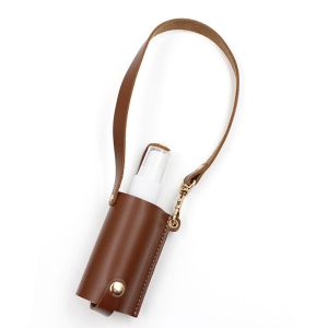 BEAUTYandLADIES Travel 60ml Empty Bottle Spray Bottle Cover Leather Case Spray Bottle Keychain Holder Reusable Bottle Hand Sanitizer Keychain Refillable Bottles