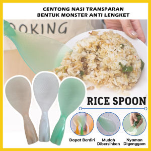 Centong Nasi Transparan Bentuk Monster Bisa Berdiri - Sendok Bening Karakter Tahan Panas Standing Rice Spoon Anti Lengket Hadiah Souvenir Pernikahan Wedding Unik Lucu - GP Mall