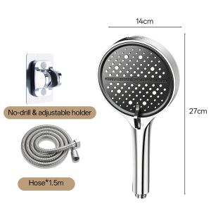 [SG Stock] German Quality 7 Mode High Pressure Shower Head Large Panel Water Saving Massage Spa Design for HDB/Bathroom