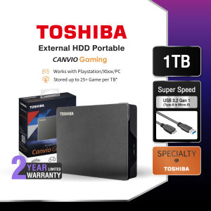 Toshiba External HDD (1-4TB) USB 3.2  SuperSpeed รุ่น (Canvio Gaming) PlayStation/Xbox/PC ฮาร์ดดิสพกพา  (TSB-HDTX110AK3AA) Harddisk
