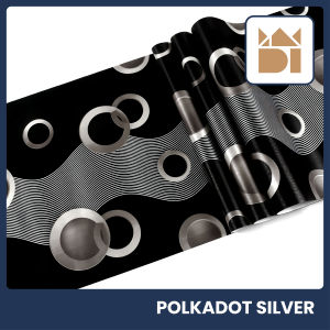 Adipatidinding - Wallpaper Dinding Motif Polkadot Silver Ukuran 45 Cm x 10 Meter Wallpaper Stiker Dinding Motif Polkadot Silver Wallstiker Motif Polkadot Silver Dekorasi Dinding Dekorasi Rumah Dekorasi Ruang Tamu Dekorasi Kamar Tidur