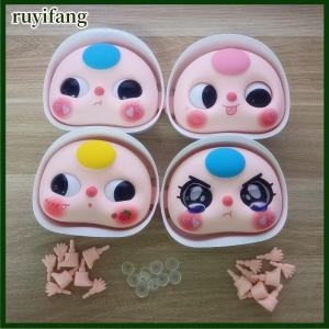 ruyifang 1 Set Doll DIY Accessories 5.5cm 10cm Replacement Face Hand Foot Kit For Baby Three Toy Style