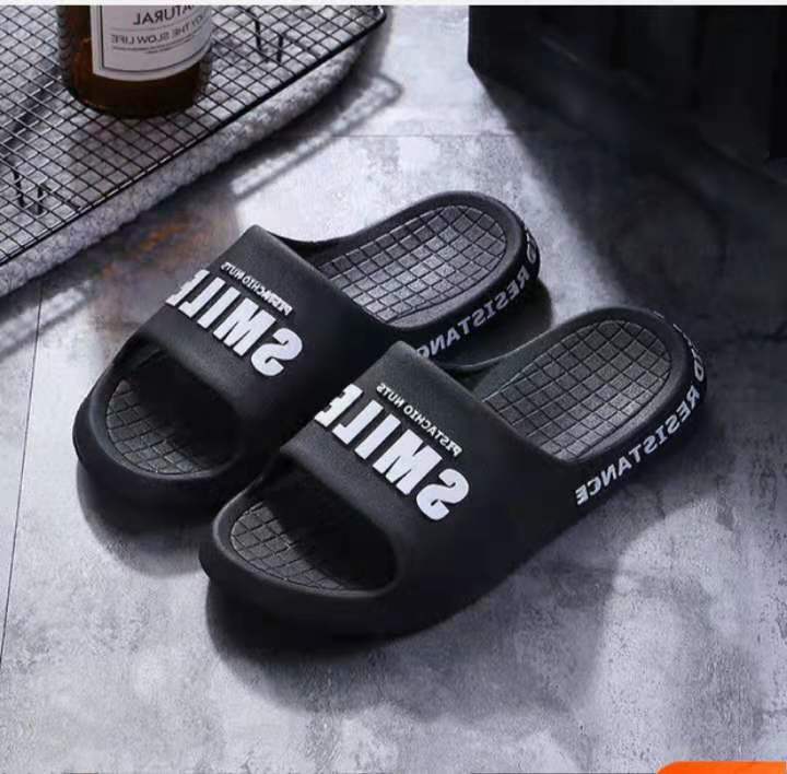 Men's slipper classic black Men black flip-flops indoor shoe Selipar ...