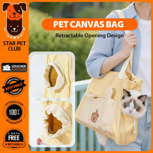 Cute Bear Embroidered Pet Carrier with Hooded Portable Breathable Canvas Shoulder Pet Handbag for Small Cats Dogs Outdoor Travel