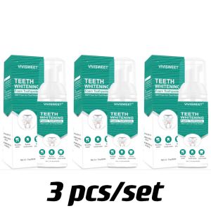 3pcs/set HOTSALE Teeth Whitening Mousse Toothpaste Remove Tartar Remove Plaqu Oral Odor Bright Teeth