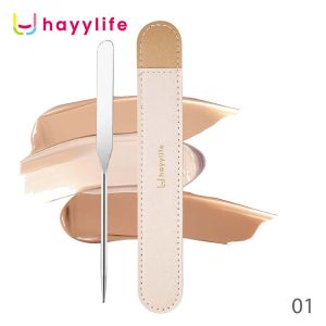 Hayylife  Spatula Foundation Stainless Steel - Alat Makeup Stainless Steel untuk Mengaduk dan Mengaplikasikan Foundation dan Cat Kuku HL-BCB882