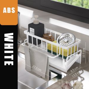 Metal Sponge Holder Drainer Rack Kitchen Bathroom Sink Organizer Soap Storage