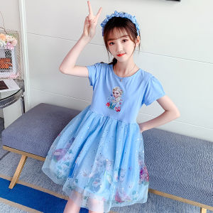 Kids High Quality Cotton Dresses Frozen Elsa Princess Dresses Birthday Costume for Kids Girls 2-8 Years Old