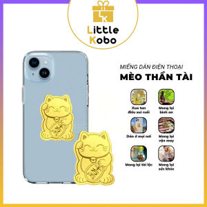 Sticker Mèo Thần Tài Màu Vàng 24K Dán Ốp Lưng Điện Thoại May Mắn Mang Tài Lộc Đón Bình An