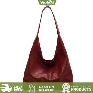 [VSC] Women Leather Shoulder Bag Fashion Soft Underarm Bag Versatile 2pcs Shoulder Bag and Handbag Set Satchel Hobo Bag Commuting Bag